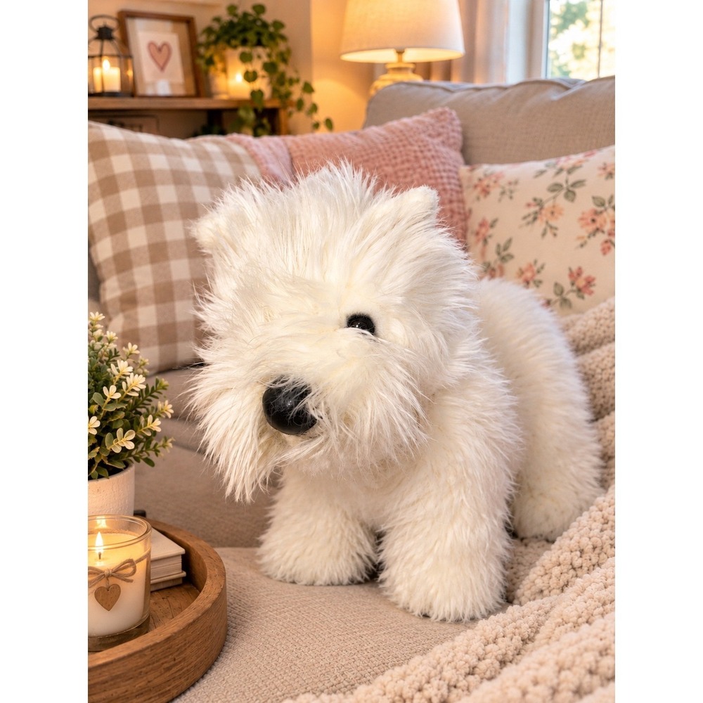 Aurora Classic Highland Terrier White Plush Stuffed Animal Dog realistic